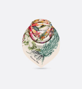 La Mort Tarot 70 Square Scarf • White Multicolor Silk Twill