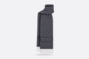 Dior Oblique Scarf • Navy Blue Cashmere and Wool