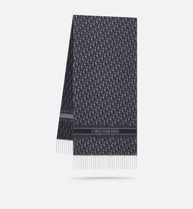 Dior Oblique Scarf • Navy Blue Cashmere and Wool