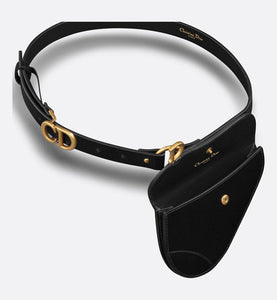 Saddle Removable Pouch Belt • Black Ultrasmooth Calfskin and Goatskin, 20 MM