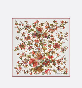 Albero della Vita 90 Square Scarf • Off-White Multicolor Silk Twill