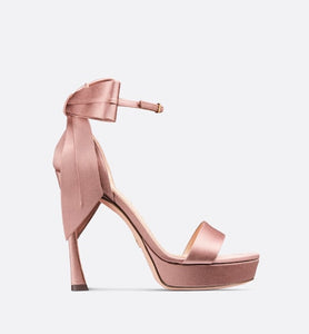 Mlle Dior Heeled Sandal • Rose Des Vents Satin