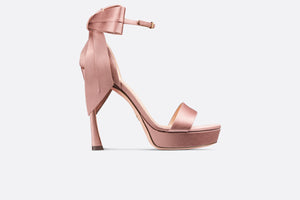 Mlle Dior Heeled Sandal • Rose Des Vents Satin