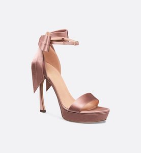 Mlle Dior Heeled Sandal • Rose Des Vents Satin