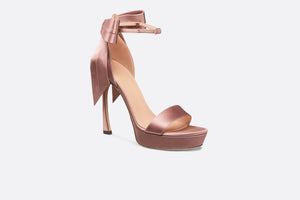 Mlle Dior Heeled Sandal • Rose Des Vents Satin