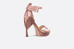 Mlle Dior Heeled Sandal • Rose Des Vents Satin
