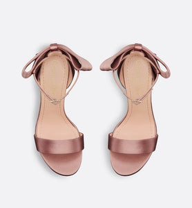 Mlle Dior Heeled Sandal • Rose Des Vents Satin