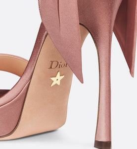 Mlle Dior Heeled Sandal • Rose Des Vents Satin