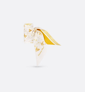 Butterfly Zodiac Mitzah Scarf • Ivory and Gold-Tone Silk Twill