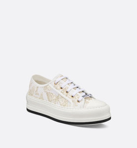 スニーカー Walk'n'Dior Toile de Jouy Mexico Platform Sneakers Walk'n'Dior Platform Sneaker • White and Gold-Tone Toile de