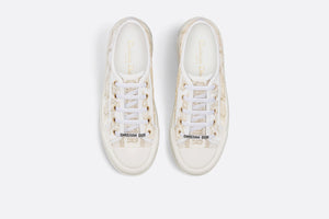 Walk'n'Dior Platform Sneaker • White and Gold-Tone Toile de Jouy Mexico Embroidered Cotton with Metallic Thread