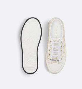 Walk'n'Dior Platform Sneaker • White and Gold-Tone Toile de