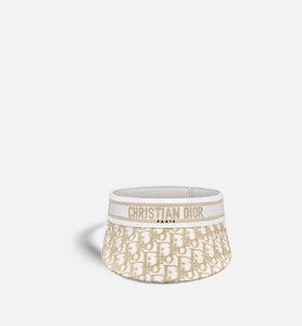 D-Smash Dior Oblique Visor • White and Gold-Tone Embroidery