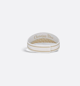 D-Smash Dior Oblique Visor • White and Gold-Tone Embroidery