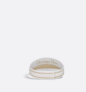 D-Smash Dior Oblique Visor • White and Gold-Tone Embroidery
