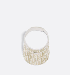 D-Smash Dior Oblique Visor • White and Gold-Tone Embroidery