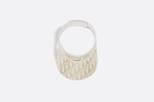 D-Smash Dior Oblique Visor • White and Gold-Tone Embroidery