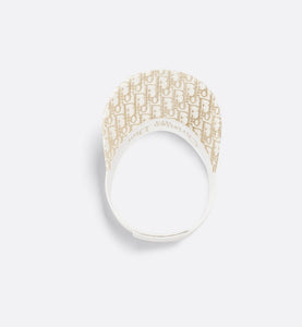 D-Smash Dior Oblique Visor • White and Gold-Tone Embroidery
