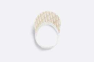 D-Smash Dior Oblique Visor • White and Gold-Tone Embroidery