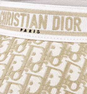D-Smash Dior Oblique Visor • White and Gold-Tone Embroidery
