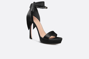 Mlle Dior Heeled Sandal • Black Satin