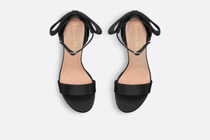Mlle Dior Heeled Sandal • Black Satin
