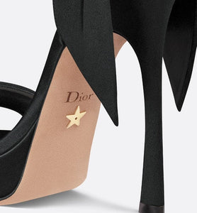 Mlle Dior Heeled Sandal • Black Satin