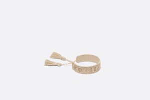 Christian Dior Bracelet • Gold-Tone Cannage Embroidery and Crystals