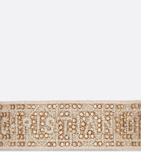 Christian Dior Bracelet • Gold-Tone Cannage Embroidery and Crystals