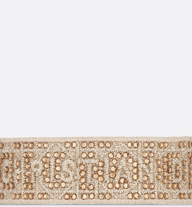 Christian Dior Bracelet • Gold-Tone Cannage Embroidery and Crystals