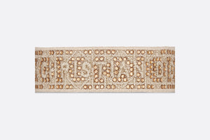Christian Dior Bracelet • Gold-Tone Cannage Embroidery and Crystals