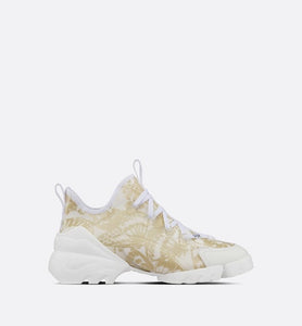 D-Connect Sneaker • Technical Fabric with Gold-Tone Allover Butterfly Print