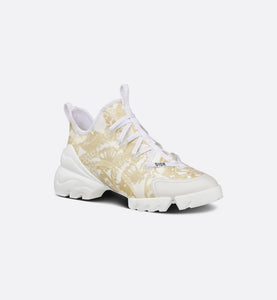 D-Connect Sneaker • Technical Fabric with Gold-Tone Allover Butterfly Print
