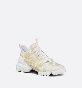 D-Connect Sneaker • Technical Fabric with Gold-Tone Allover Butterfly Print
