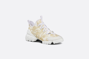 D-Connect Sneaker • Technical Fabric with Gold-Tone Allover Butterfly Print