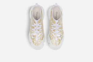 D-Connect Sneaker • Technical Fabric with Gold-Tone Allover Butterfly Print