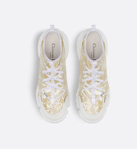 D-Connect Sneaker • Technical Fabric with Gold-Tone Allover Butterfly Print