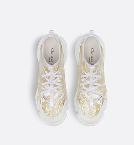 D-Connect Sneaker • Technical Fabric with Gold-Tone Allover Butterfly Print