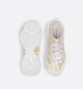 D-Connect Sneaker • Technical Fabric with Gold-Tone Allover Butterfly Print