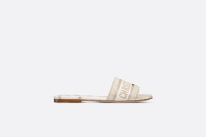 Dway Slide • White and Gold-Tone Gradient Butterflies Embroidered Cotton with Metallic Thread