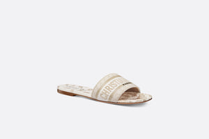 Dway Slide • White and Gold-Tone Gradient Butterflies Embroidered Cotton with Metallic Thread