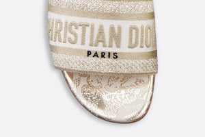 Dway Slide • White and Gold-Tone Gradient Butterflies Embroidered Cotton with Metallic Thread