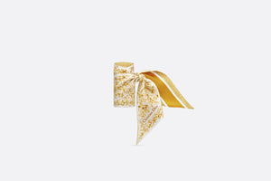 Butterfly Around the World Mitzah Scarf • White and Gold-Tone Silk Twill