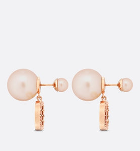 Dior Tribales Earrings • Pink-Finish Metal with Pink Resin Pearls and Crystals