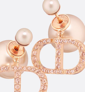 Dior Tribales Earrings • Pink-Finish Metal with Pink Resin Pearls and Crystals