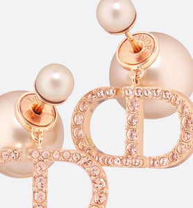 Dior Tribales Earrings • Pink-Finish Metal with Pink Resin Pearls and Crystals