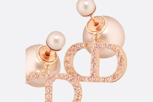 Dior Tribales Earrings • Pink-Finish Metal with Pink Resin Pearls and Crystals