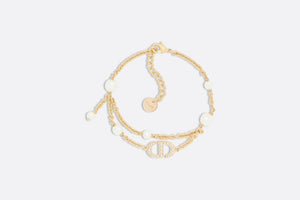 Petit CD Bracelet • Gold-Finish Metal with White Resin