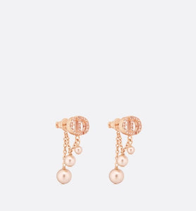 CD Navy Earrings • Pink-Finish Metal with Pink Resin Pearls and Crystals
