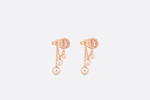 CD Navy Earrings • Pink-Finish Metal with Pink Resin Pearls and Crystals
